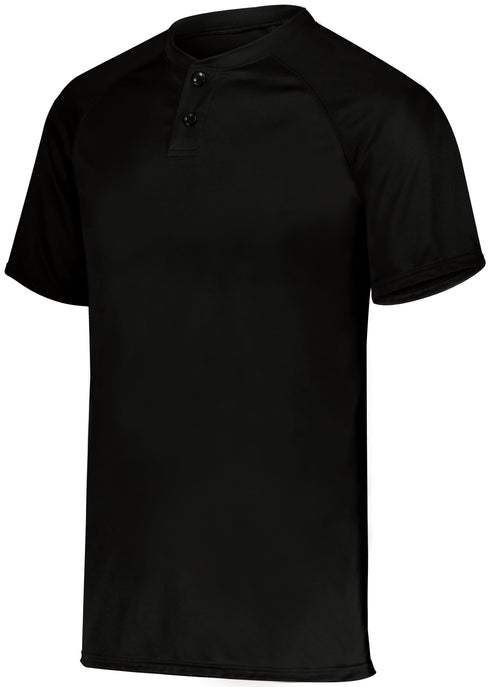 Augusta Sportswear Youth Attain Wicking Two-Button Baseball Jersey (1566), Color 'Black'